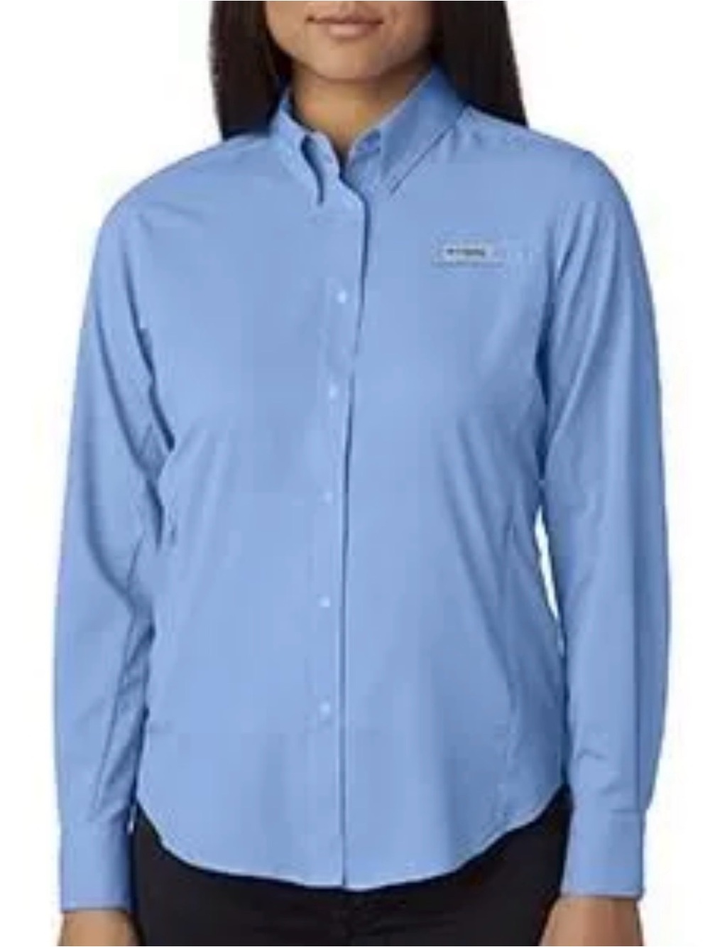 Columbia PFG Women's Tamiami II Long-Sleeve Shirt - White Cap Blue Sz Med.